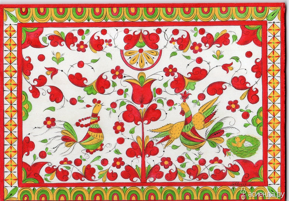 Северодвинская роспись рисунок