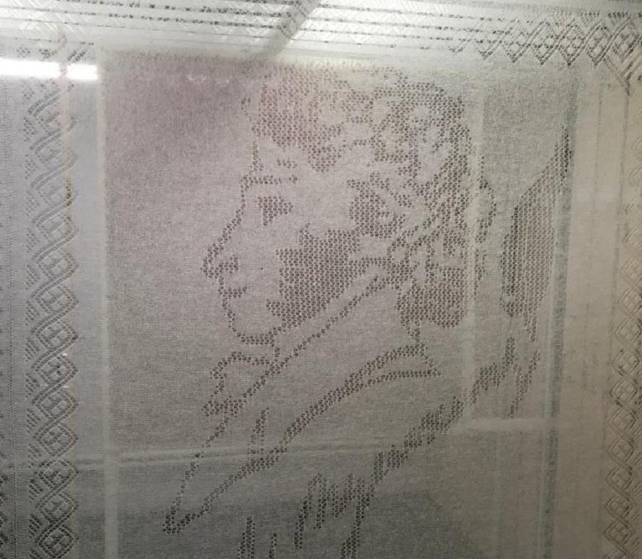 Пуховый платок с профилем Пушкина подарили псковскому музею