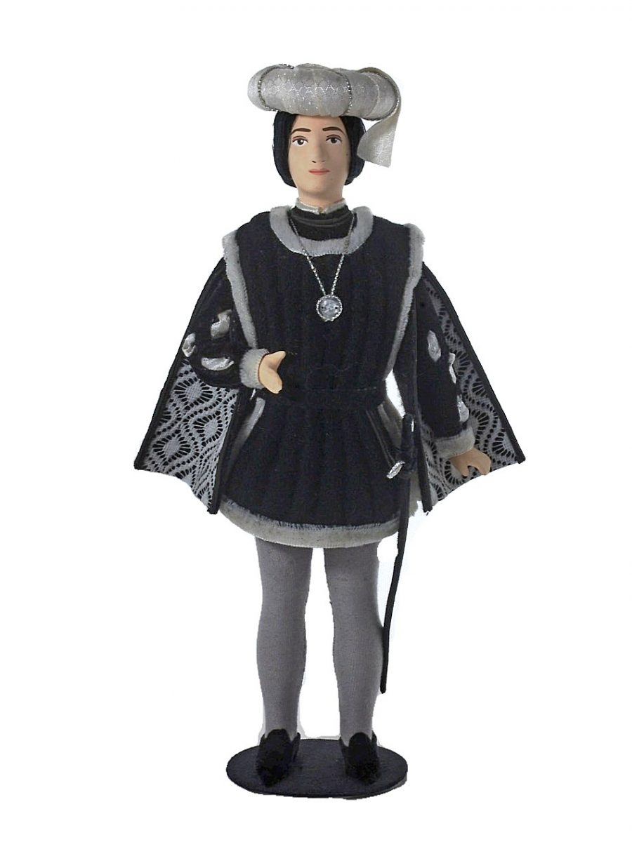 Кукла коллекционная потешного промысла в костюме графа. италия