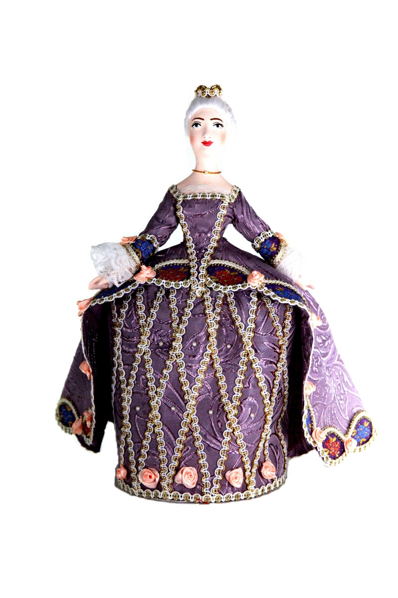 Кукла коллекционная потешного промысла в костюме принцессы. 18 век.