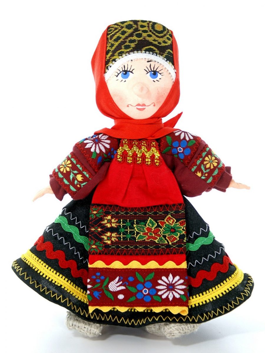 Кукла-подвеска сувенирная ульяна в традиционном московском костюме.
