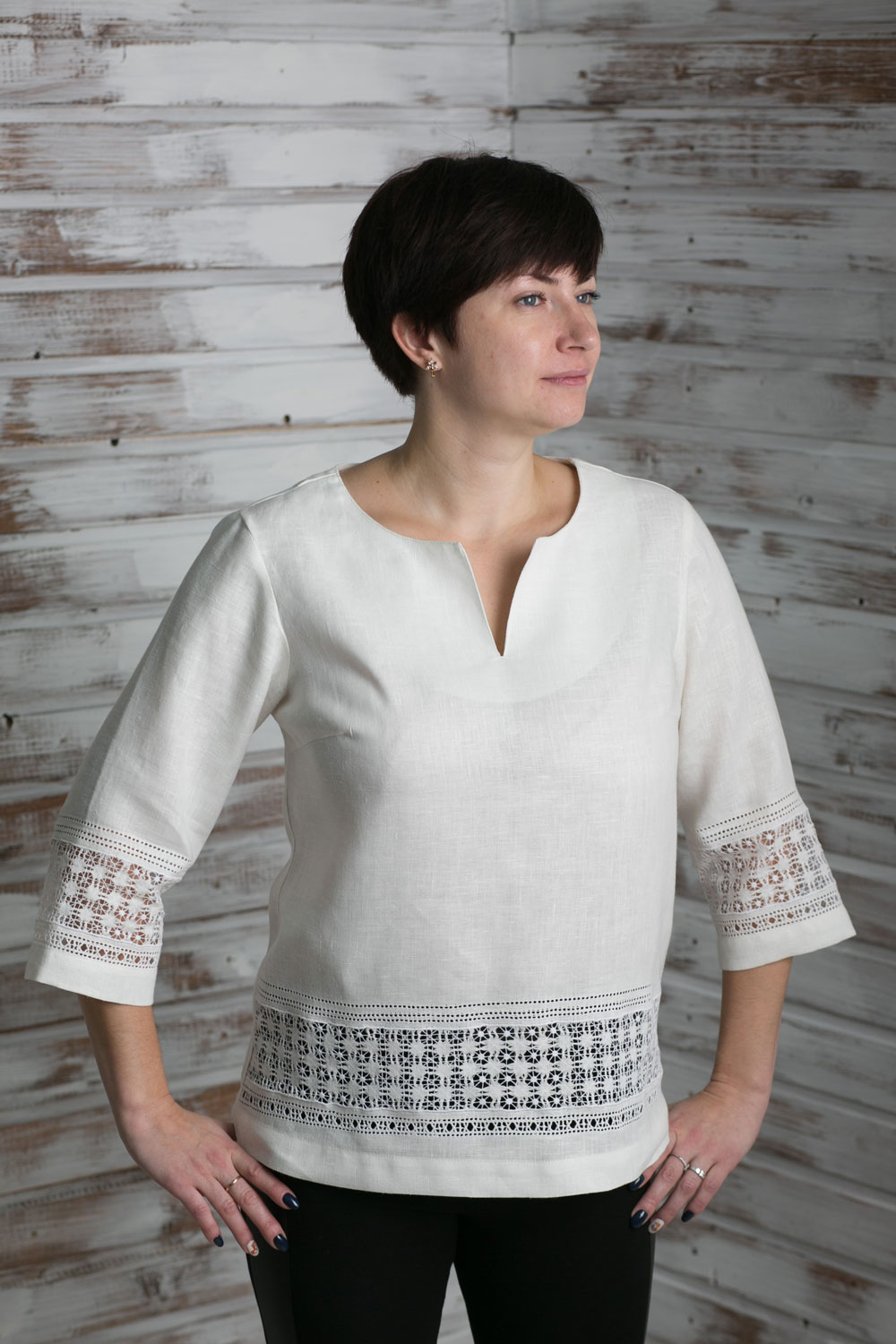 Блузка с вышивкой «нижегородский гипюр»