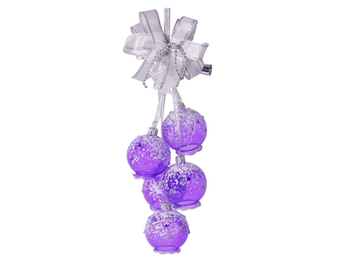Елочное украшение - гирлянда тайна, фиолетовая, 35 см, елочка